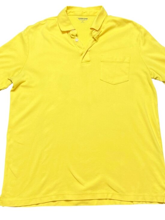 Lands' End Other - Lands' End Polo Shirt Mens Size M Tall Yellow Traditional Fit 100% Cotton